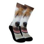 Jack Russell Terrier Portrait Print Crew Socks