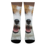 Jack Russell Terrier Portrait Print Crew Socks