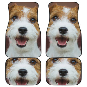 Jack Russell Terrier Portrait Print Front and Back Car Floor Mats