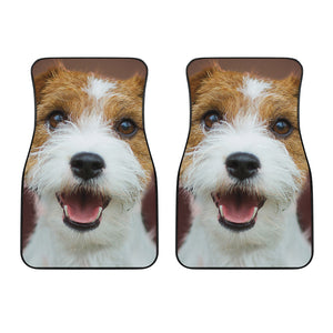 Jack Russell Terrier Portrait Print Front Car Floor Mats