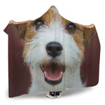 Jack Russell Terrier Portrait Print Hooded Blanket