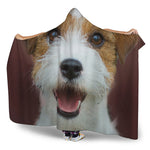Jack Russell Terrier Portrait Print Hooded Blanket