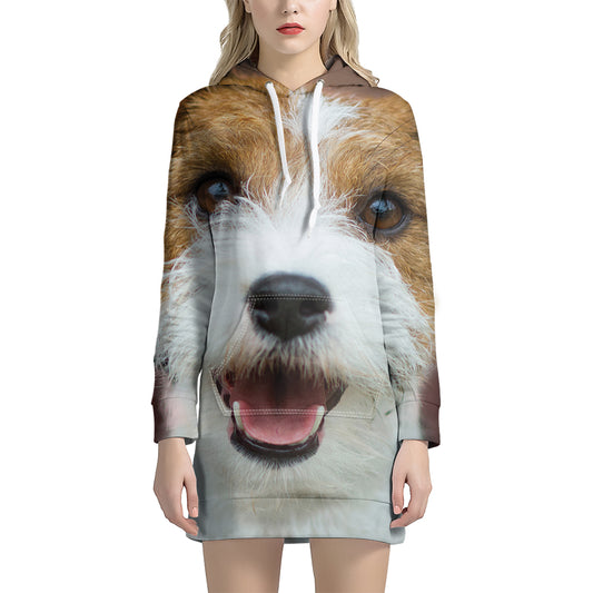 Jack Russell Terrier Portrait Print Hoodie Dress