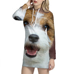 Jack Russell Terrier Portrait Print Hoodie Dress