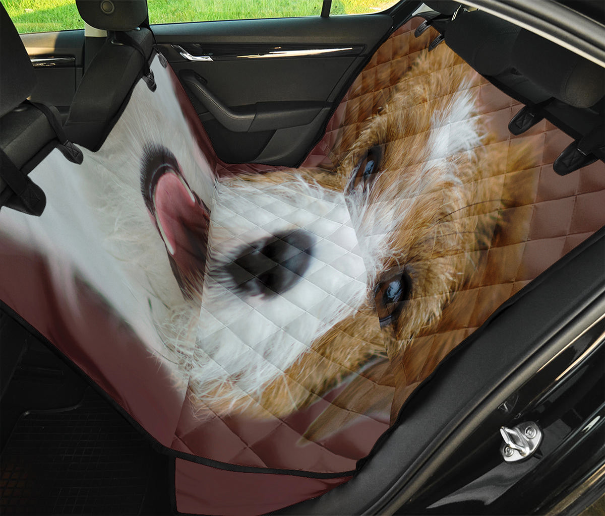 Jack Russell Terrier Portrait Print Pet Car Back Seat Cover