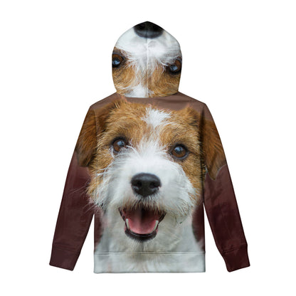 Jack Russell Terrier Portrait Print Pullover Hoodie