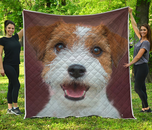 Jack Russell Terrier Portrait Print Quilt