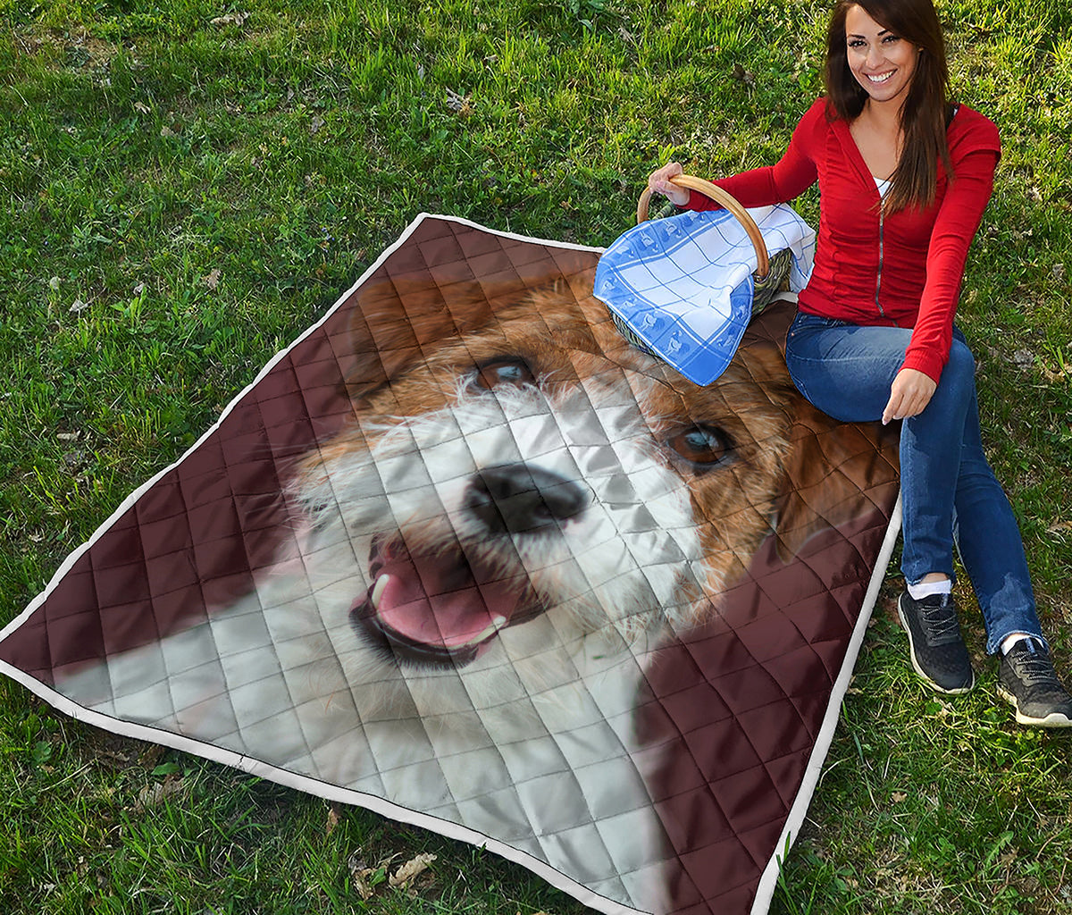 Jack Russell Terrier Portrait Print Quilt