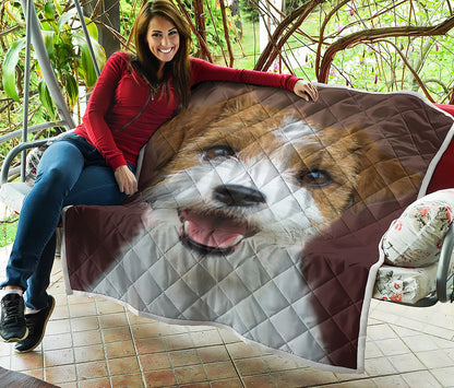Jack Russell Terrier Portrait Print Quilt