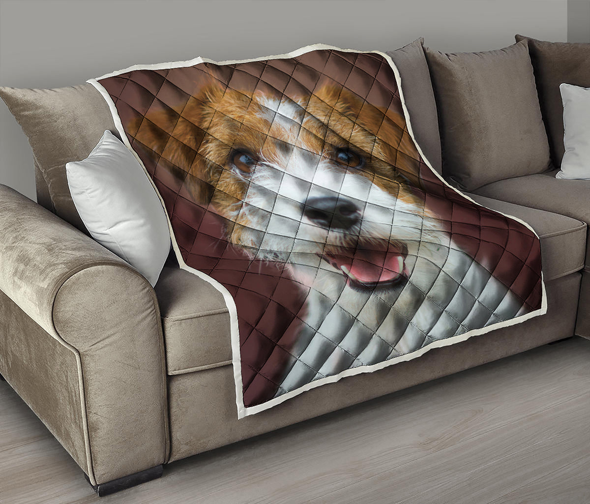 Jack Russell Terrier Portrait Print Quilt