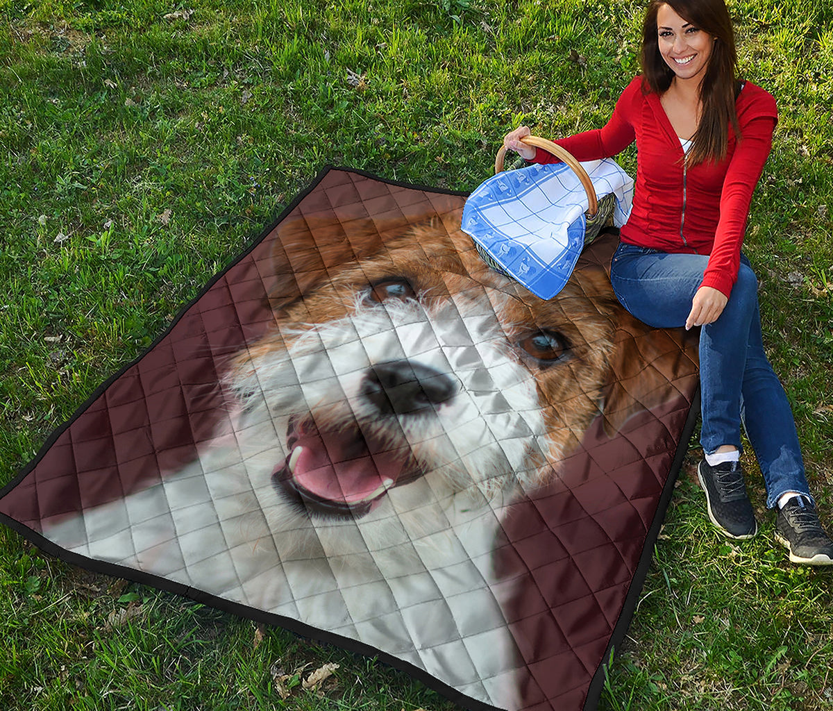 Jack Russell Terrier Portrait Print Quilt