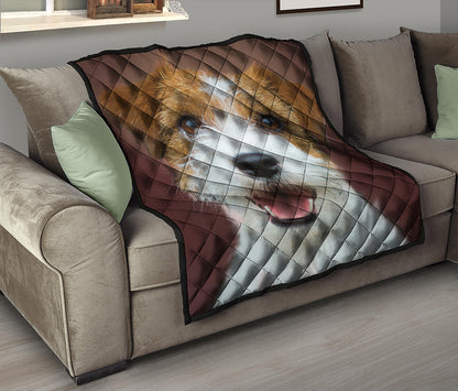 Jack Russell Terrier Portrait Print Quilt