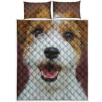 Jack Russell Terrier Portrait Print Quilt Bed Set