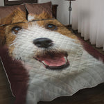 Jack Russell Terrier Portrait Print Quilt Bed Set