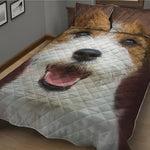 Jack Russell Terrier Portrait Print Quilt Bed Set