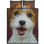 Jack Russell Terrier Portrait Print Quilt Bed Set