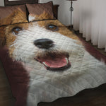 Jack Russell Terrier Portrait Print Quilt Bed Set
