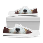 Jack Russell Terrier Portrait Print White Low Top Shoes