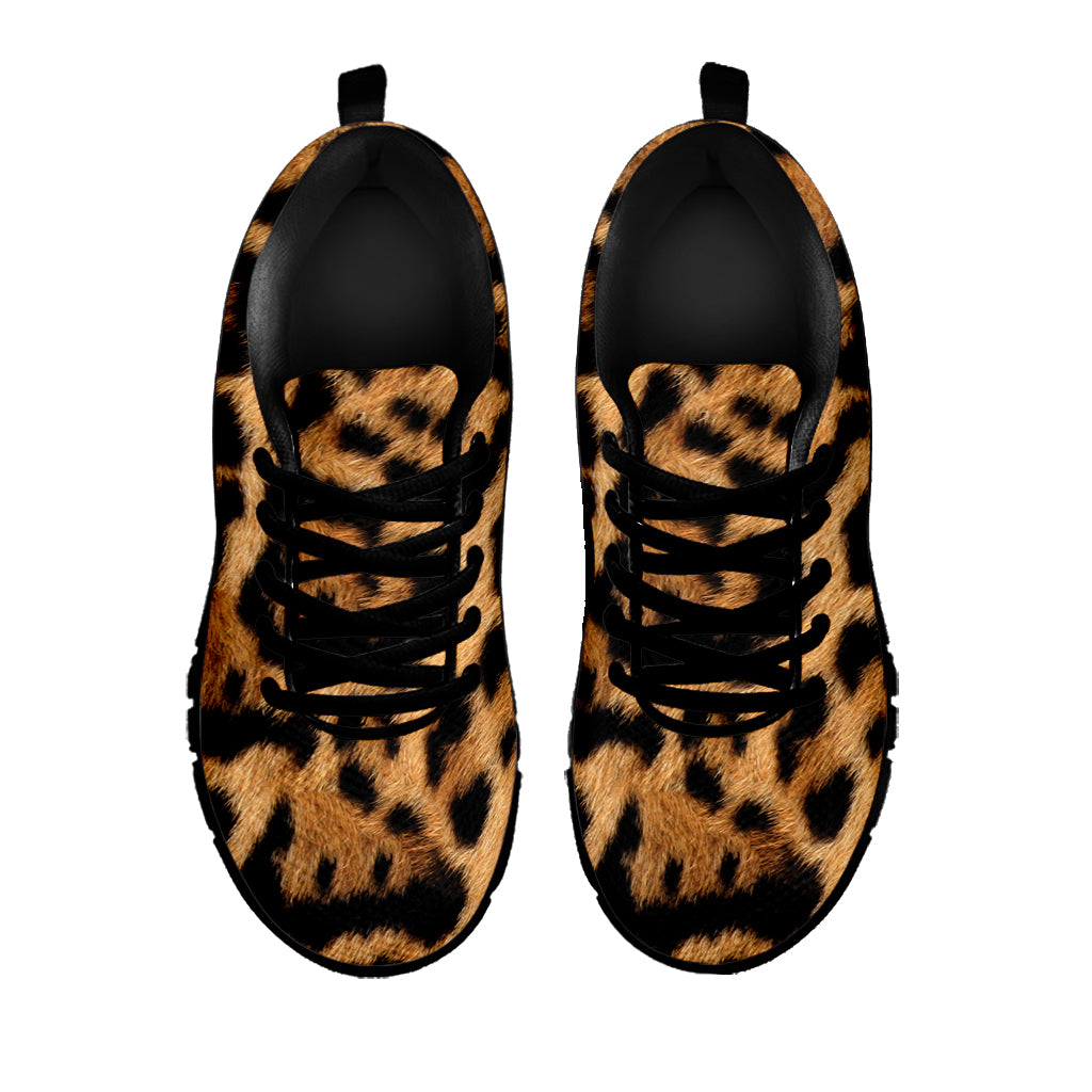 Jaguar Fur Pattern Print Black Sneakers