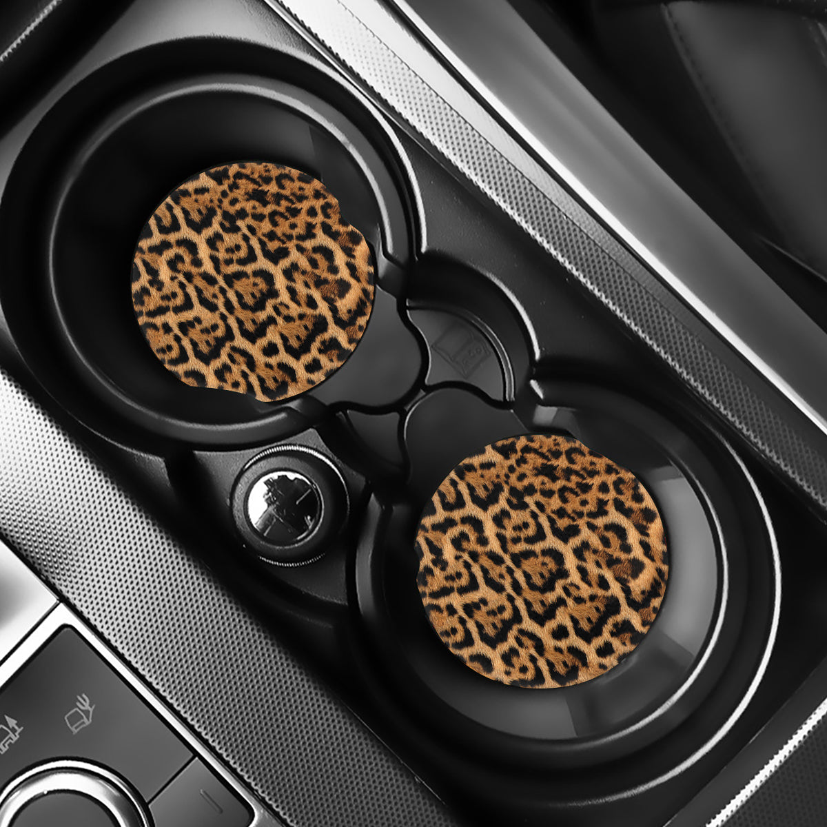 Jaguar Fur Pattern Print Car Coasters