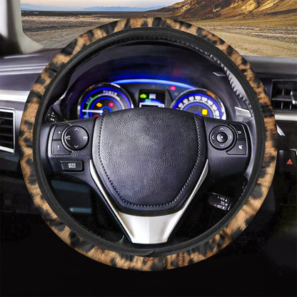 Jaguar Fur Pattern Print Car Steering Wheel Cover