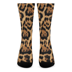 Jaguar Fur Pattern Print Crew Socks