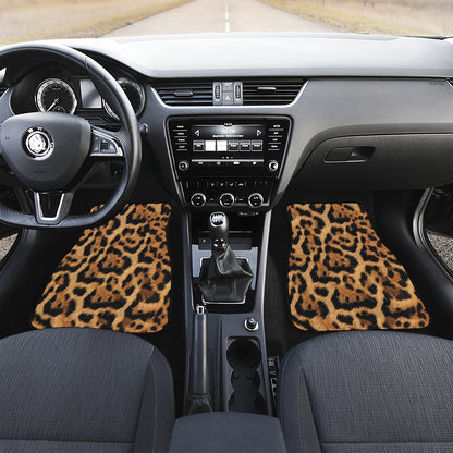 Jaguar Fur Pattern Print Front Car Floor Mats