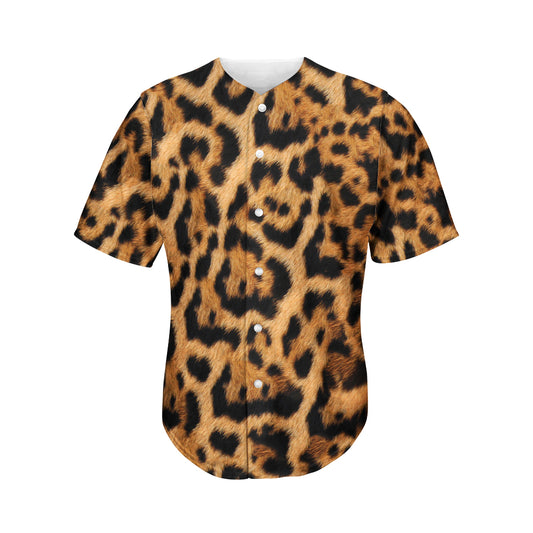 Jaguar Fur Pattern Print Men's Baseball Jersey
