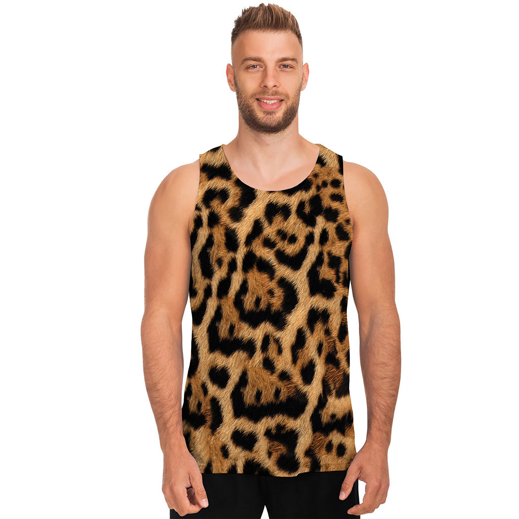 Jaguar Fur Pattern Print Men's Tank Top