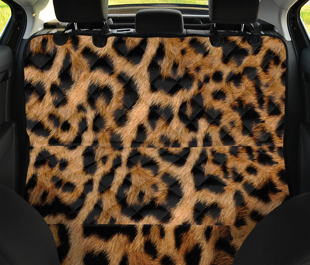 Jaguar Fur Pattern Print Pet Car Back Seat Cover
