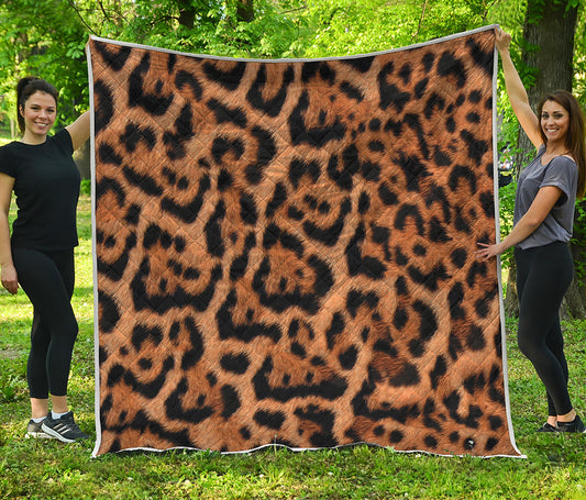 Jaguar Fur Pattern Print Quilt