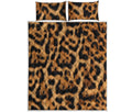 Jaguar Fur Pattern Print Quilt Bed Set
