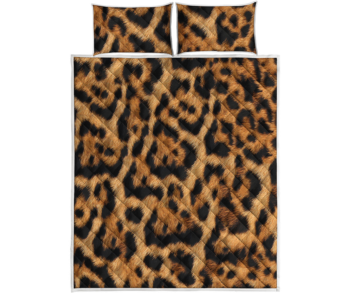 Jaguar Fur Pattern Print Quilt Bed Set