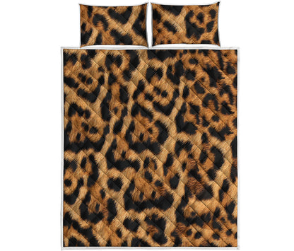 Jaguar Fur Pattern Print Quilt Bed Set