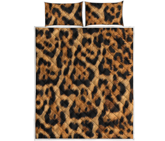 Jaguar Fur Pattern Print Quilt Bed Set