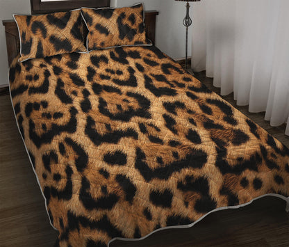 Jaguar Fur Pattern Print Quilt Bed Set