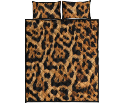 Jaguar Fur Pattern Print Quilt Bed Set