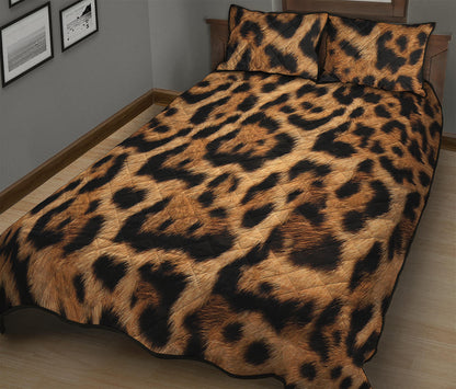 Jaguar Fur Pattern Print Quilt Bed Set