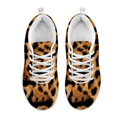 Jaguar Fur Pattern Print White Sneakers