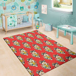 Japanese Cat Maneki Neko Pattern Print Area Rug