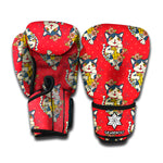 Japanese Cat Maneki Neko Pattern Print Boxing Gloves