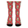 Japanese Cat Maneki Neko Pattern Print Crew Socks
