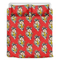 Japanese Cat Maneki Neko Pattern Print Duvet Cover Bedding Set