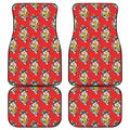 Japanese Cat Maneki Neko Pattern Print Front and Back Car Floor Mats