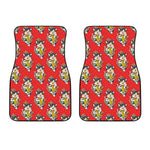 Japanese Cat Maneki Neko Pattern Print Front Car Floor Mats