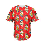 Japanese Cat Maneki Neko Pattern Print Men's Baseball Jersey