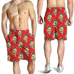 Japanese Cat Maneki Neko Pattern Print Men's Shorts
