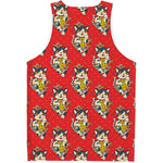 Japanese Cat Maneki Neko Pattern Print Men's Tank Top