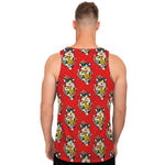 Japanese Cat Maneki Neko Pattern Print Men's Tank Top