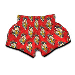 Japanese Cat Maneki Neko Pattern Print Muay Thai Boxing Shorts